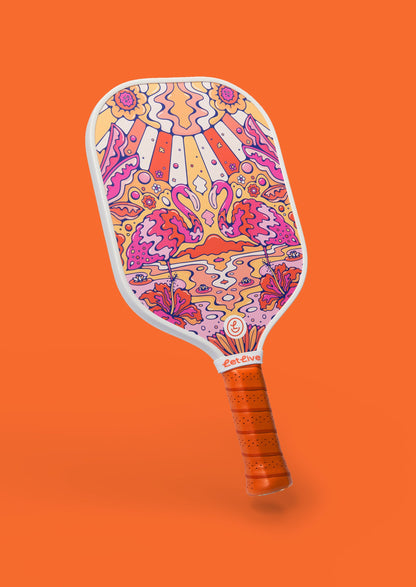 Retro Flamingo Pickleball Paddle